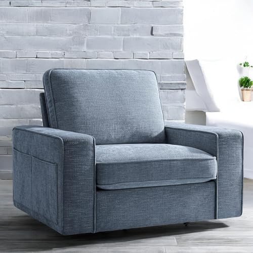 Luxury Upholstered Living Room Chair | Compact Armchair | Stylish Furniture for Home Decor (Beige)